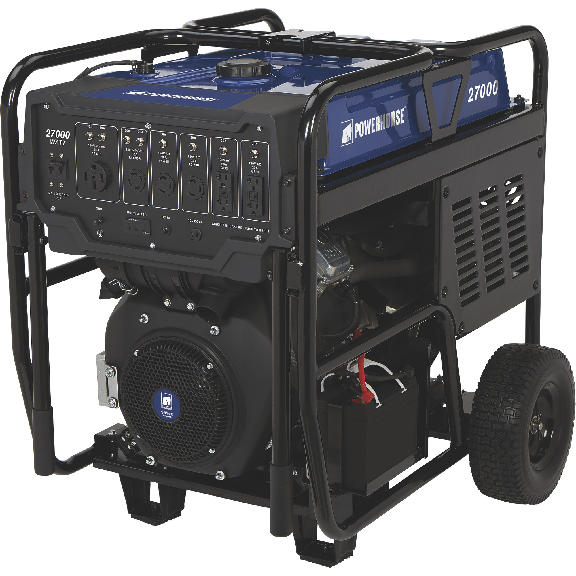 Powerhorse Generator, 27,000 Surge Watts, 18,000 Rated Watts, Electric Start